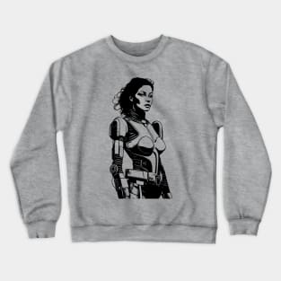 Cyborg Girl Retro Cartoon Crewneck Sweatshirt